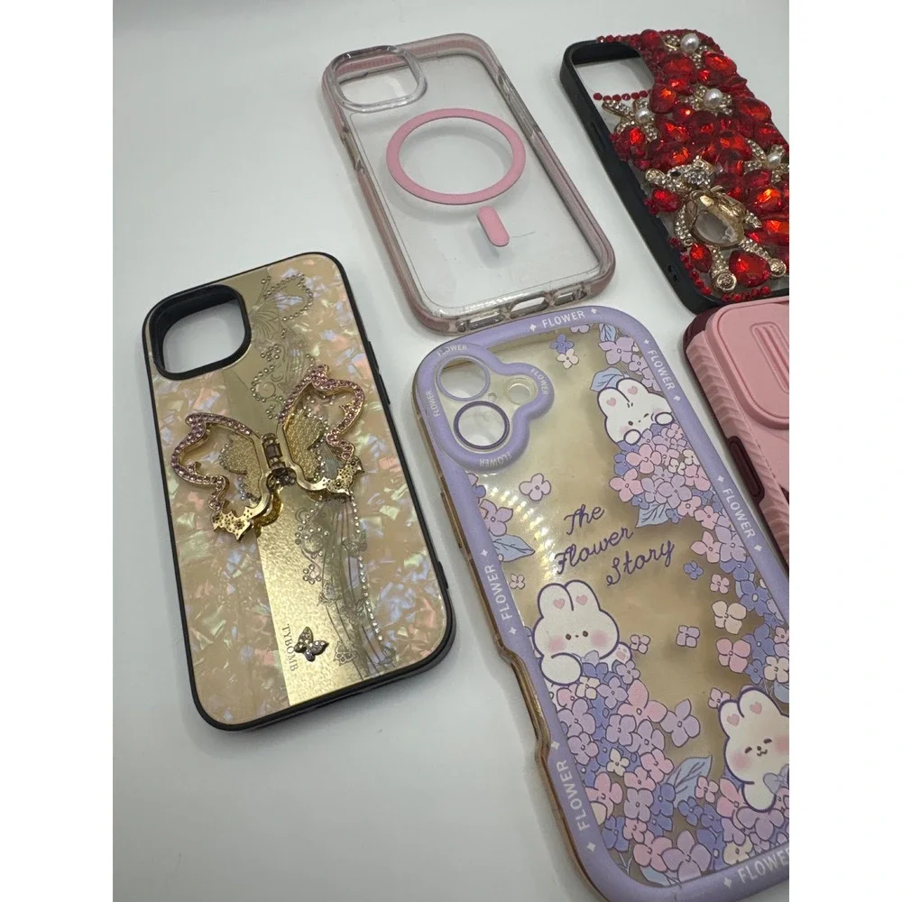 Lot of 5 Assorted‎ iPhone Cases Cute Fashion Glitter MagSafe Ring Holder Armor